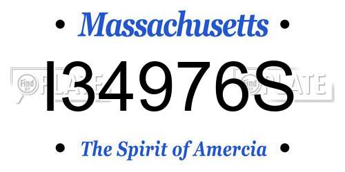 I34976S Massachusetts License Plate