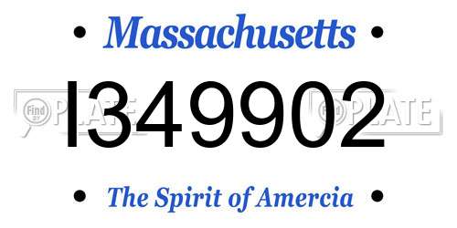 I349902 Massachusetts License Plate