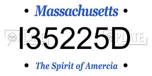 I35225D Massachusetts License Plate