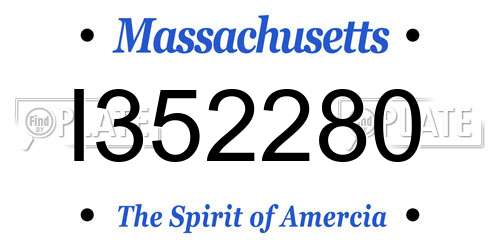 I352280 Massachusetts License Plate