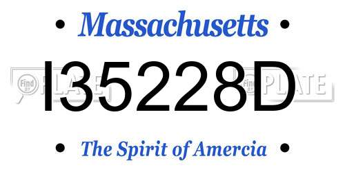 I35228D Massachusetts License Plate