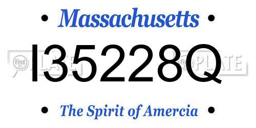 I35228Q Massachusetts License Plate
