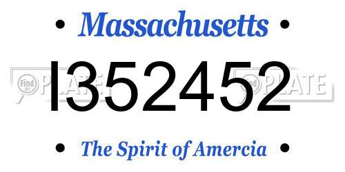 I352452 Massachusetts License Plate