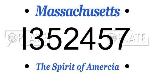 I352457 Massachusetts License Plate