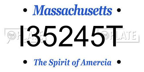 I35245T Massachusetts License Plate