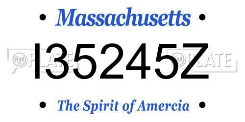 I35245Z Massachusetts License Plate