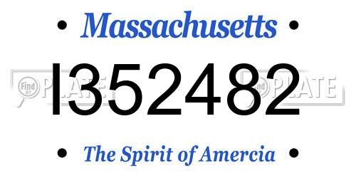 I352482 Massachusetts License Plate