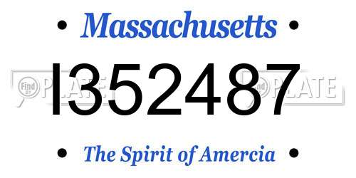 I352487 Massachusetts License Plate