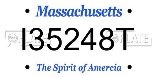 I35248T Massachusetts License Plate