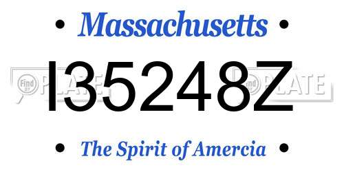 I35248Z Massachusetts License Plate