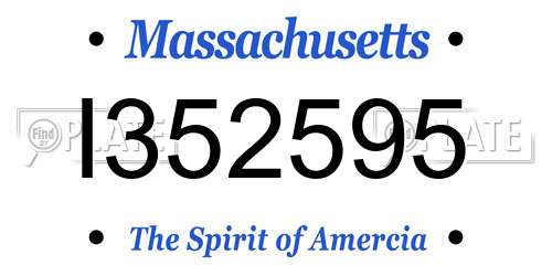 I352595 Massachusetts License Plate