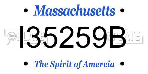 I35259B Massachusetts License Plate