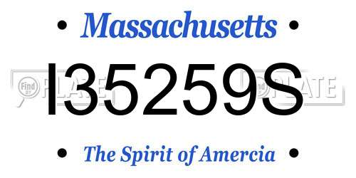 I35259S Massachusetts License Plate