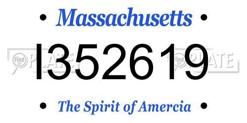 I352619 Massachusetts License Plate