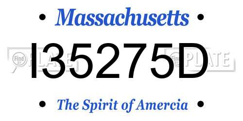 I35275D Massachusetts License Plate