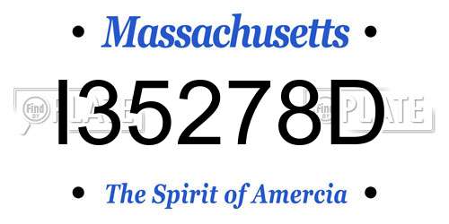 I35278D Massachusetts License Plate