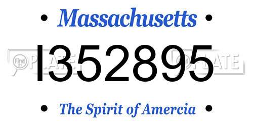 I352895 Massachusetts License Plate
