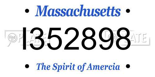 I352898 Massachusetts License Plate