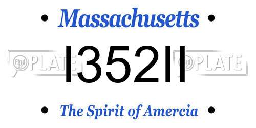 I352II Massachusetts License Plate