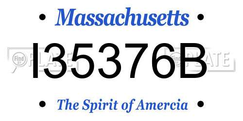 I35376B Massachusetts License Plate