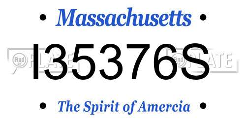 I35376S Massachusetts License Plate