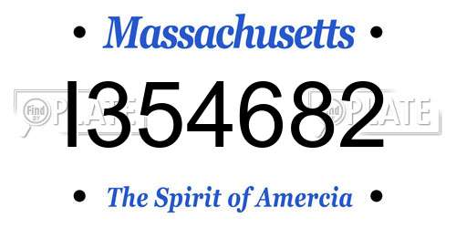 I354682 Massachusetts License Plate