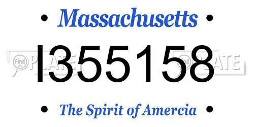 I355158 Massachusetts License Plate