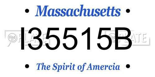 I35515B Massachusetts License Plate