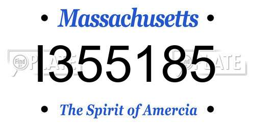 I355185 Massachusetts License Plate