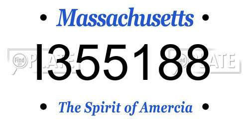 I355188 Massachusetts License Plate
