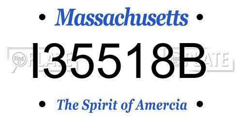 I35518B Massachusetts License Plate