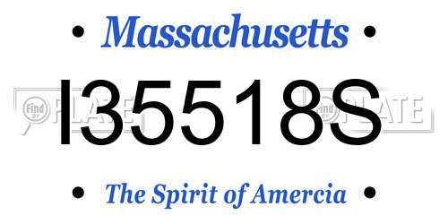 I35518S Massachusetts License Plate