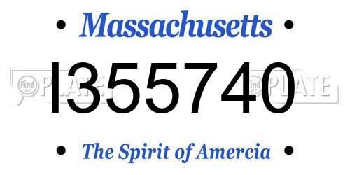 I355740 Massachusetts License Plate