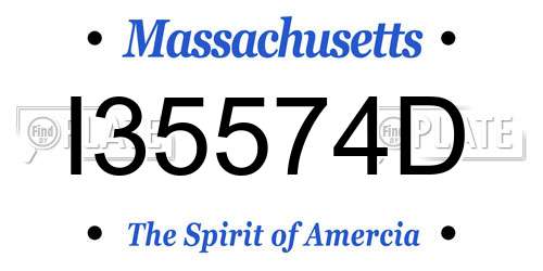 I35574D Massachusetts License Plate