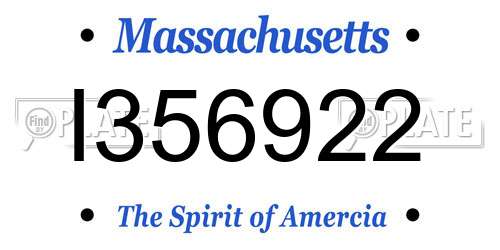 I356922 Massachusetts License Plate