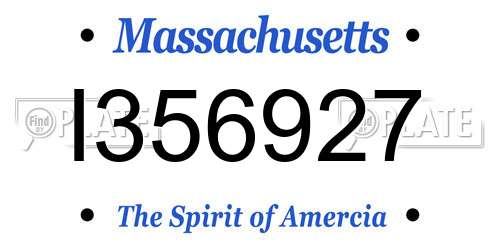 I356927 Massachusetts License Plate