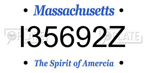 I35692Z Massachusetts License Plate