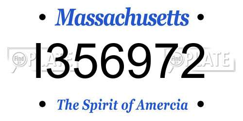 I356972 Massachusetts License Plate