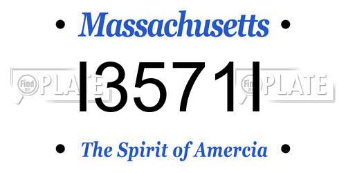 I3571I Massachusetts License Plate
