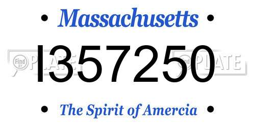 I357250 Massachusetts License Plate