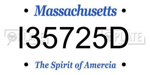 I35725D Massachusetts License Plate