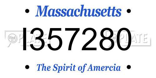 I357280 Massachusetts License Plate