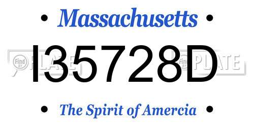 I35728D Massachusetts License Plate