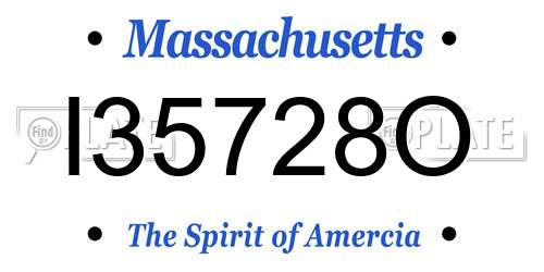 I35728O Massachusetts License Plate
