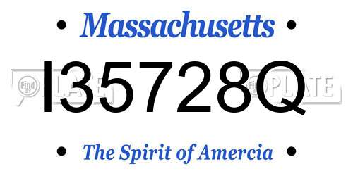 I35728Q Massachusetts License Plate