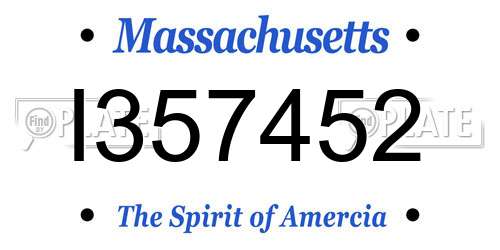 I357452 Massachusetts License Plate