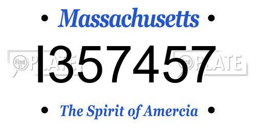 I357457 Massachusetts License Plate