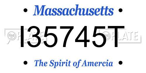 I35745T Massachusetts License Plate