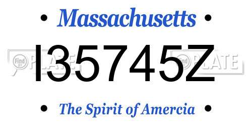 I35745Z Massachusetts License Plate