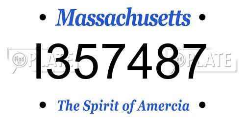 I357487 Massachusetts License Plate